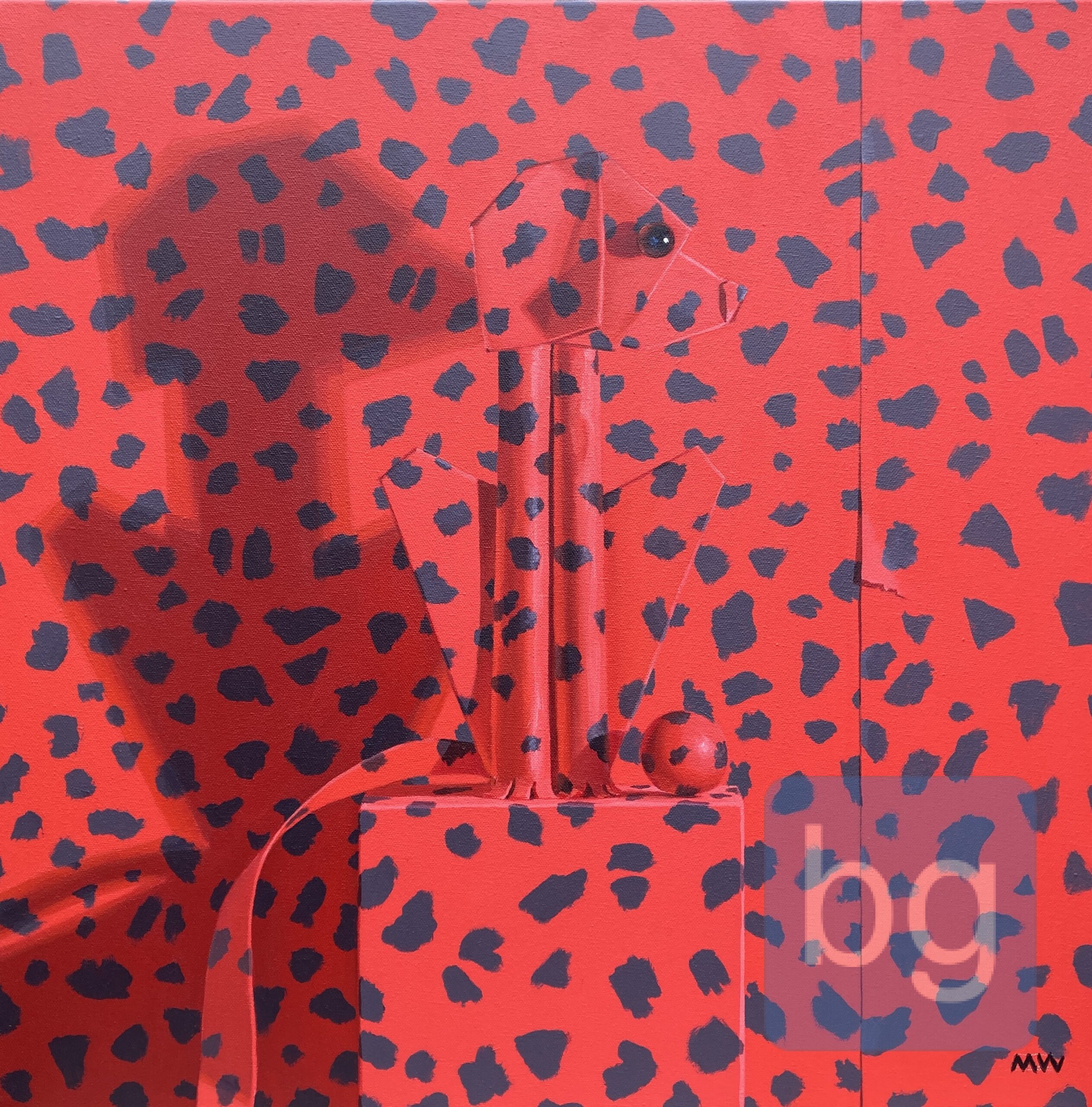 Lost Dog (Red 2) acrylic on canvas 60cmx60cm
